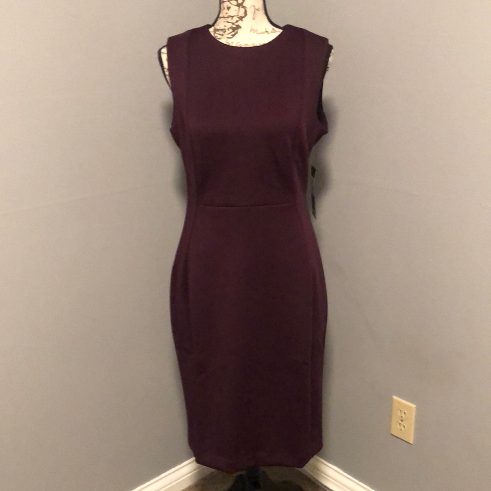 Andrew Marc Elegant Purple Sleeveless Dress